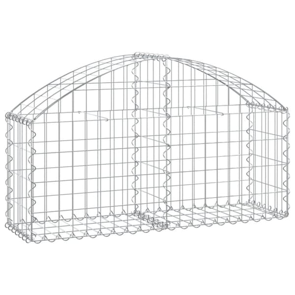 vidaXL Kaareva kivikori 100x30x40/60 cm galvanoitu rauta -  Kukkaruukut & istutuslaatikot