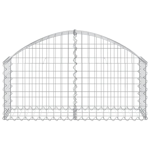 vidaXL Kaareva kivikori 100x30x40/60 cm galvanoitu rauta -  Kukkaruukut & istutuslaatikot