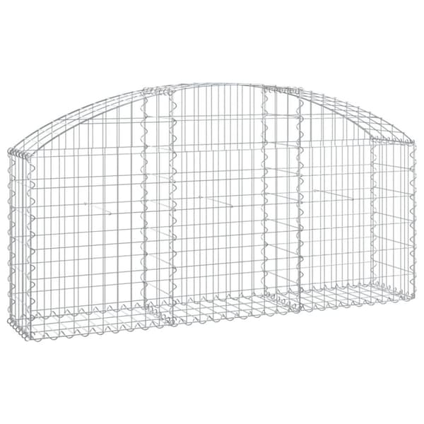 vidaXL buet gabionkurv 150x30x60/80 cm galvaniseret jern -  Plantekrukker