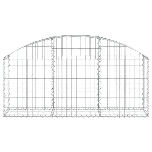 vidaXL buet gabionkurv 150x30x60/80 cm galvaniseret jern -  Plantekrukker
