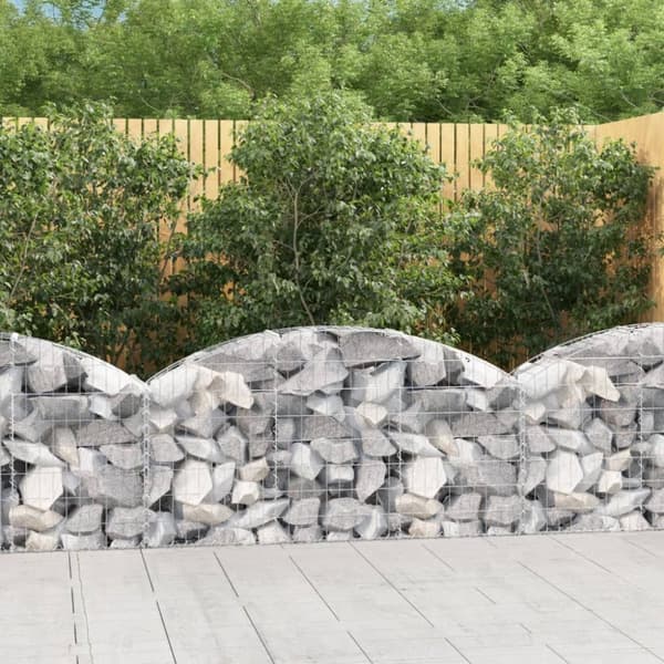 vidaXL buet gabionkurv 150x30x60/80 cm galvaniseret jern -  Plantekrukker