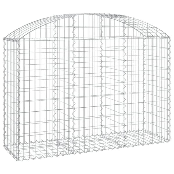 vidaXL Gabion bågformad 150x50x100/120 cm galvaniserat järn -  Krukor & odlingslådor