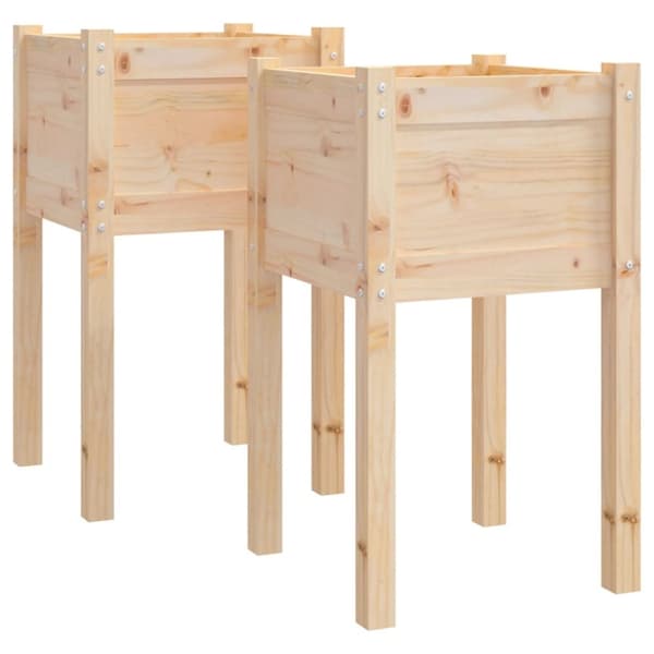 vidaXL plantekasser 2 stk. 40x40x70 cm massivt fyrretræ - Plantekrukker