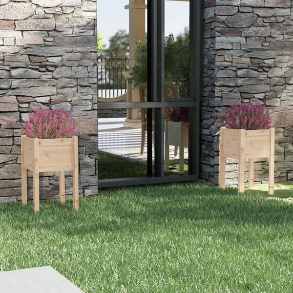 vidaXL plantekasser 2 stk. 40x40x70 cm massivt fyrretræ - Plantekrukker