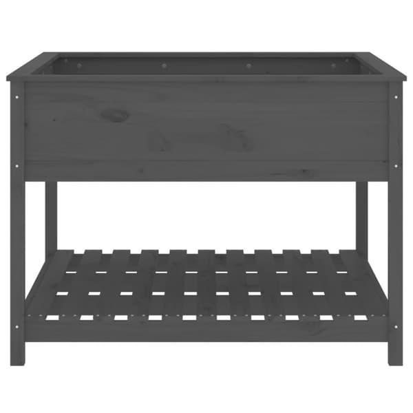 vidaXL Kukkalaatikko hyllyllä harmaa 111,5x111,5x81 cm täysi mänty -  Kukkaruukut & istutuslaatikot