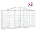 Miniatyrbillede 3 af 7: vidaXL buede gabionkurve 5 stk. 200x50x100/120 cm galvaniseret jern -  Plantekrukker