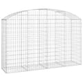 Pikkukuva 3 / 6: vidaXL Kaareva kivikori 200x50x120/140 cm galvanoitu rauta -  Kukkaruukut & istutuslaatikot