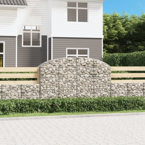 vidaXL buet gabionkurv 200x50x120/140 cm galvaniseret jern -  Plantekrukker