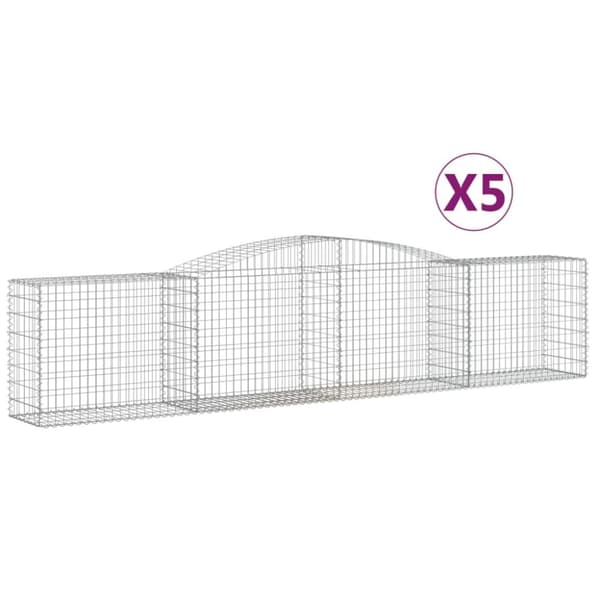 vidaXL Kaarevat kivikorit 5 kpl 400x50x80/100 cm galvanoitu rauta -  Kukkaruukut & istutuslaatikot