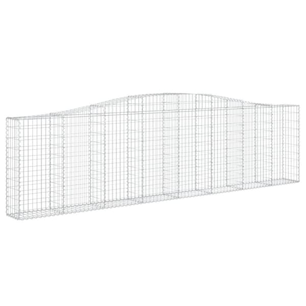 vidaXL buede gabionkurve 4 stk. 400x30x100/120 cm galvaniseret jern -  Plantekrukker