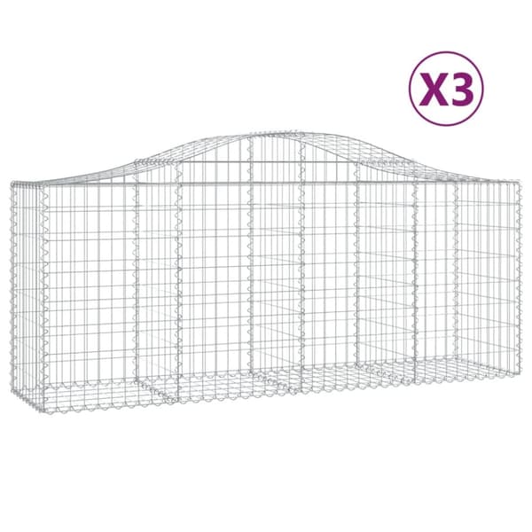vidaXL Kaarevat kivikorit 3 kpl 200x50x80/100 cm galvanoitu rauta -  Kukkaruukut & istutuslaatikot