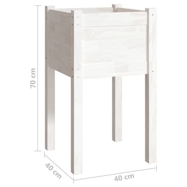 vidaXL plantekasser 2 stk. 40x40x70 cm massivt fyrretræ hvid -  Plantekrukker