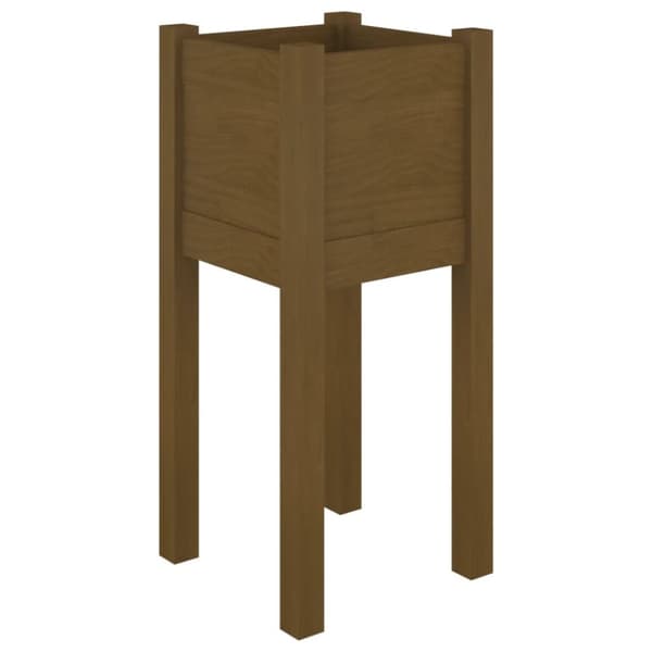 vidaXL Odlingslådor 2 st honungsbrun 31x31x70 cm massiv furu - Krukor & odlingslådor