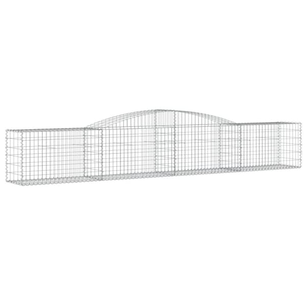 vidaXL Kaareva kivikori 400x50x60/80 cm galvanoitu rauta -  Kukkaruukut & istutuslaatikot