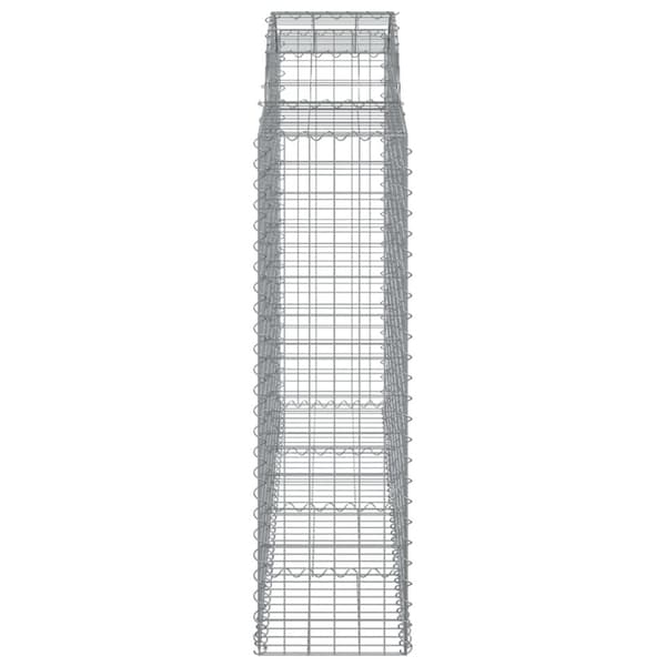 vidaXL buet gabionkurv 200x50x140/160 cm galvaniseret jern -  Plantekrukker