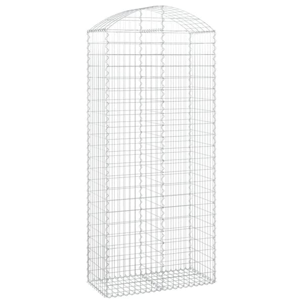 vidaXL buet gabionkurv 100x50x220/240 cm galvaniseret jern -  Plantekrukker