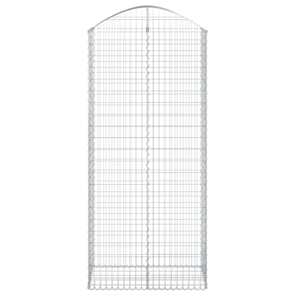 vidaXL buet gabionkurv 100x50x220/240 cm galvaniseret jern -  Plantekrukker