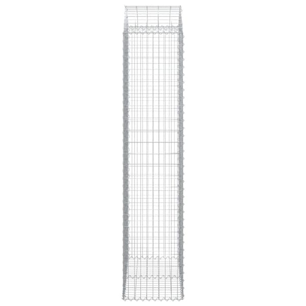 vidaXL buet gabionkurv 100x50x220/240 cm galvaniseret jern -  Plantekrukker