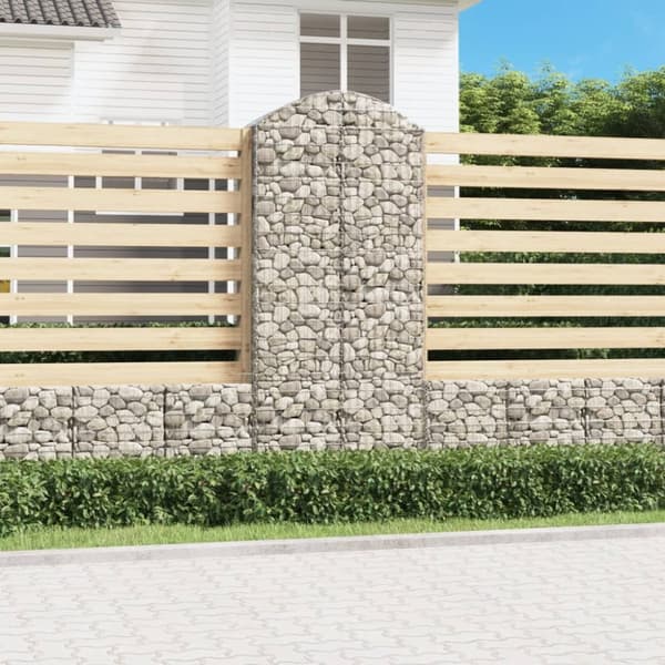 vidaXL buet gabionkurv 100x50x220/240 cm galvaniseret jern -  Plantekrukker