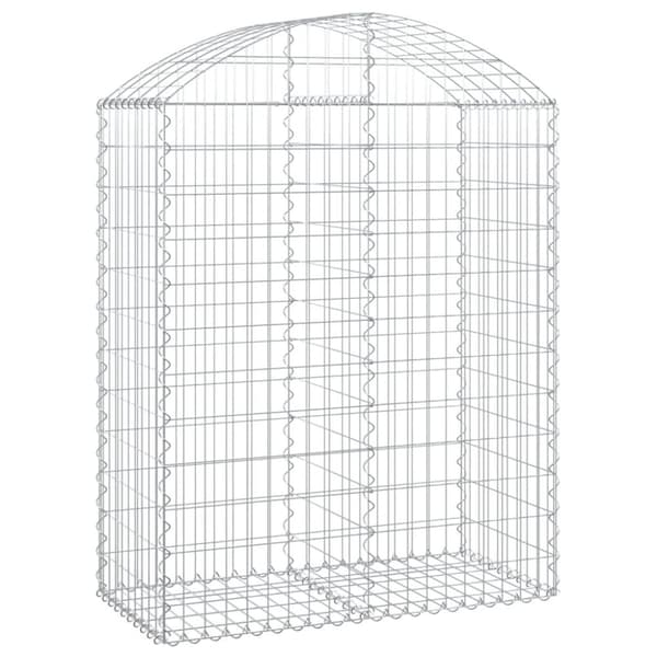vidaXL buet gabionkurv 100x50x120/140 cm galvaniseret jern -  Plantekrukker