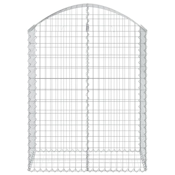 vidaXL buet gabionkurv 100x50x120/140 cm galvaniseret jern -  Plantekrukker