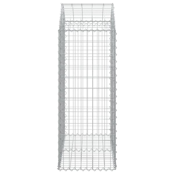vidaXL buet gabionkurv 100x50x120/140 cm galvaniseret jern -  Plantekrukker