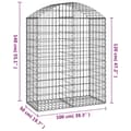 Miniatyrbillede 6 af 6: vidaXL buet gabionkurv 100x50x120/140 cm galvaniseret jern -  Plantekrukker
