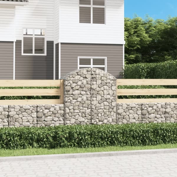 vidaXL buet gabionkurv 100x50x120/140 cm galvaniseret jern -  Plantekrukker