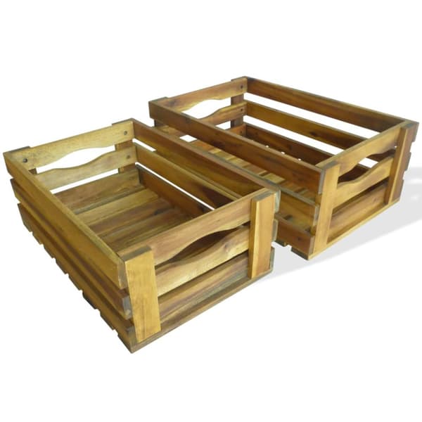 vidaXL æblekasser 2 stk. massivt akacietræ - Plantekrukker
