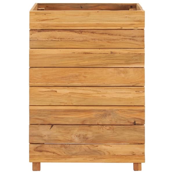 vidaXL Korotettu kukkalaatikko 50x40x72 cm kierrätetty tiikki ja teräs -  Kukkaruukut & istutuslaatikot