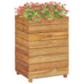 Pikkukuva 1 / 11: vidaXL Korotettu kukkalaatikko 50x40x72 cm kierrätetty tiikki ja teräs -  Kukkaruukut & istutuslaatikot