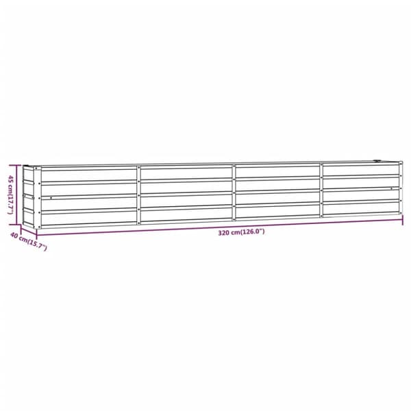 vidaXL højbed 320x40x45 cm cortenstål rustfarvet -  Plantekrukker