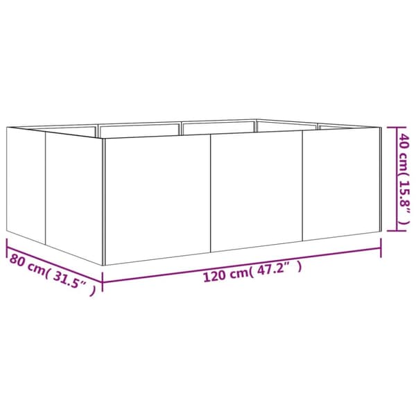 vidaXL Odlingslåda 120x80x40 cm rosttrögt stål -  Krukor & odlingslådor