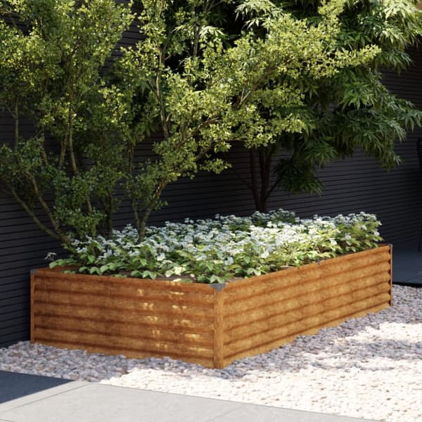 vidaXL Korotettu kukkalaatikko 195x100x36 cm Corten teräs -  Kukkaruukut & istutuslaatikot