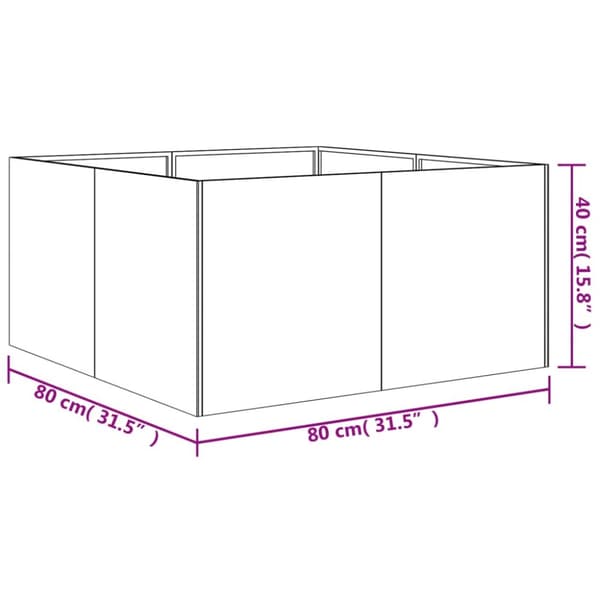 vidaXL plantekasse 80x80x40 cm cortenstål -  Plantekrukker