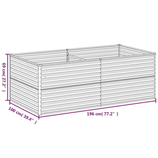vidaXL højbed 196x100x69 cm cortenstål - Plantekrukker