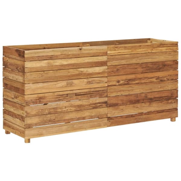 vidaXL Korotettu kukkalaatikko 150x40x72 cm kierrätetty tiikki/teräs -  Kukkaruukut & istutuslaatikot