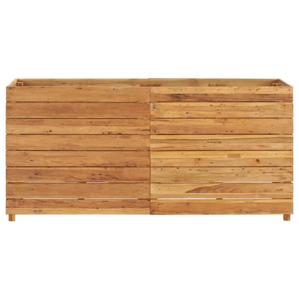 vidaXL Korotettu kukkalaatikko 150x40x72 cm kierrätetty tiikki/teräs - Kukkaruukut & istutuslaatikot