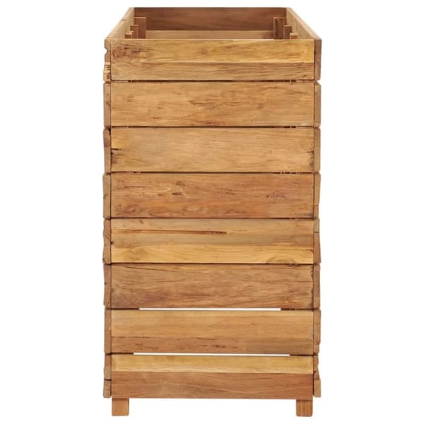 vidaXL Korotettu kukkalaatikko 150x40x72 cm kierrätetty tiikki/teräs - Kukkaruukut & istutuslaatikot