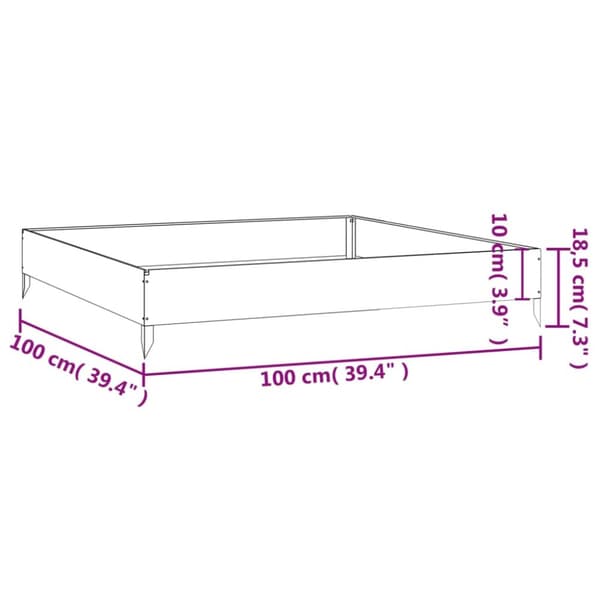 vidaXL højbed 100x100x18,5 cm cortenstål -  Plantekrukker