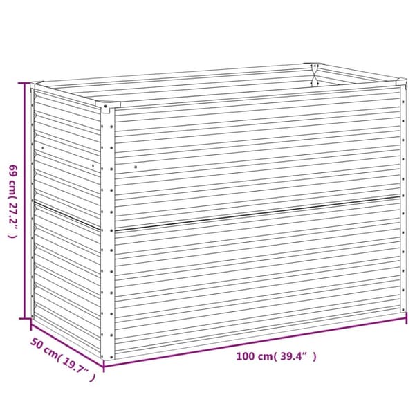 vidaXL Odlingslåda upphöjd 100x50x69 cm rosttrögt stål -  Krukor & odlingslådor