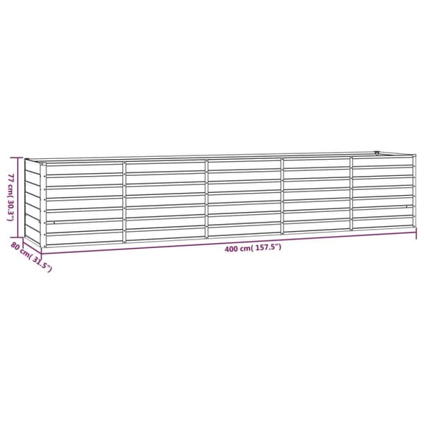 vidaXL højbed 400x80x77 cm cortenstål rustfarvet -  Plantekrukker
