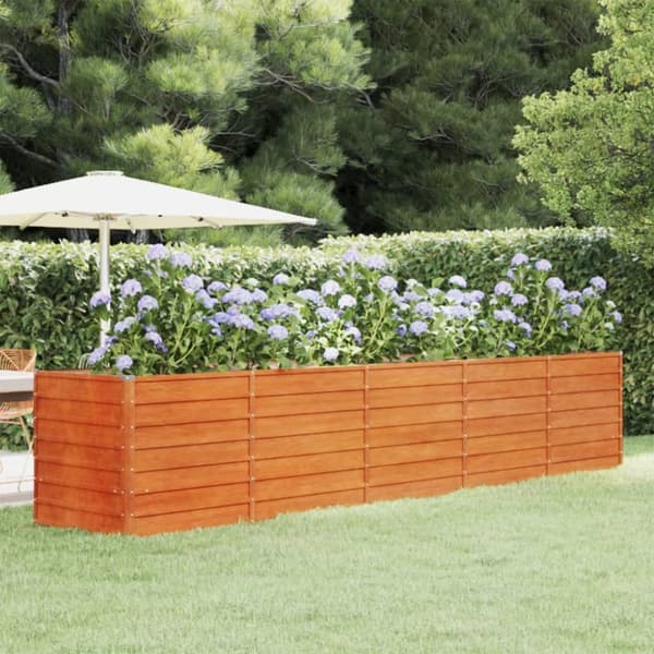 vidaXL højbed 400x80x77 cm cortenstål rustfarvet -  Plantekrukker