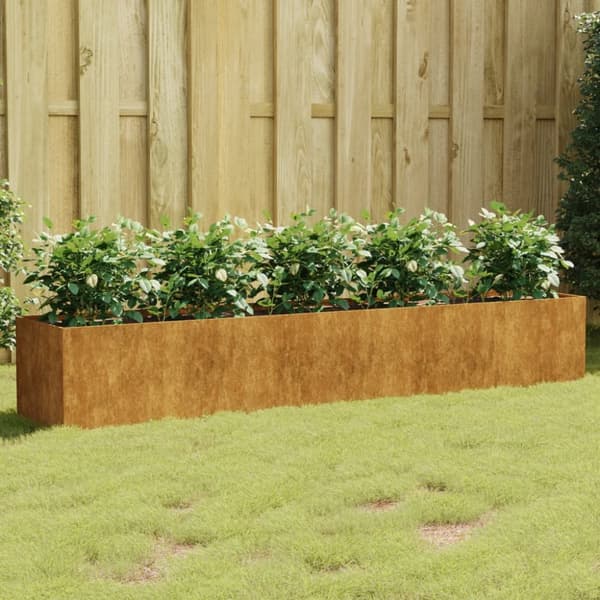 vidaXL Korotettu kukkalaatikko 200x40x40 cm Corten teräs -  Kukkaruukut & istutuslaatikot