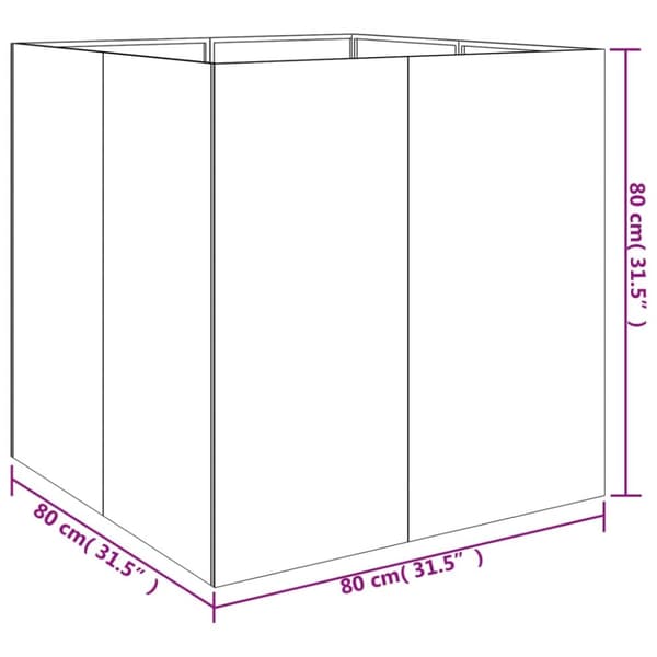 vidaXL Odlingslåda 80x80x80 cm rosttrögt stål - Krukor & odlingslådor