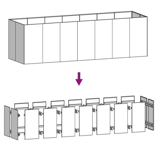 vidaXL højbed 280x80x80 cm cortenstål -  Plantekrukker