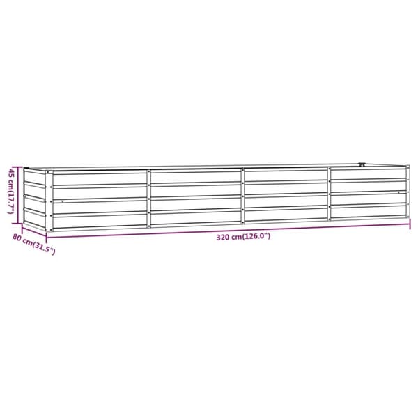 vidaXL højbed 320x80x45 cm cortenstål rustfarvet -  Plantekrukker