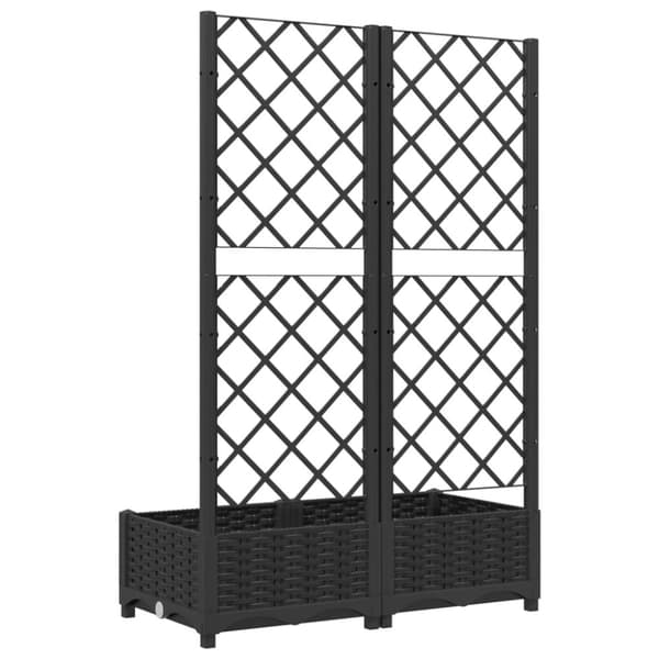 vidaXL plantekasse med espalier 80x40x121,5 cm PP sort -  Plantekrukker