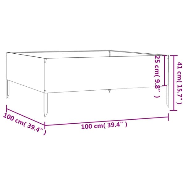 vidaXL højbed 100x100x41 cm cortenstål - Plantekrukker