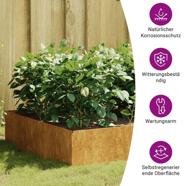 vidaXL højbed 100x100x41 cm cortenstål - Plantekrukker